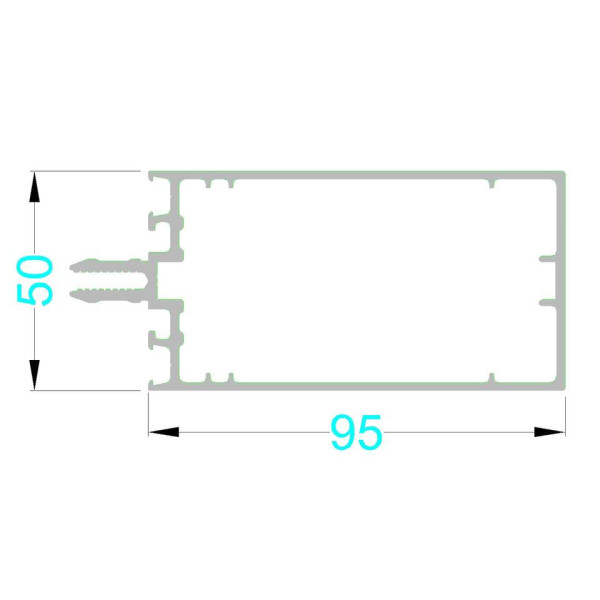 Стойка и ригель ALUMARK 95 мм 6.8м RAL9016