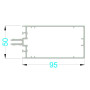 Стойка и ригель ALUMARK 95 мм 6.8м RAL9016