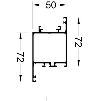Створка дверная ALUMARK 72/72 мм 6.5м Белый RAL9016