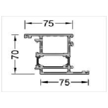 Створка дверная ALUMARK 75/75 мм 6.5м Белый RAL9016
