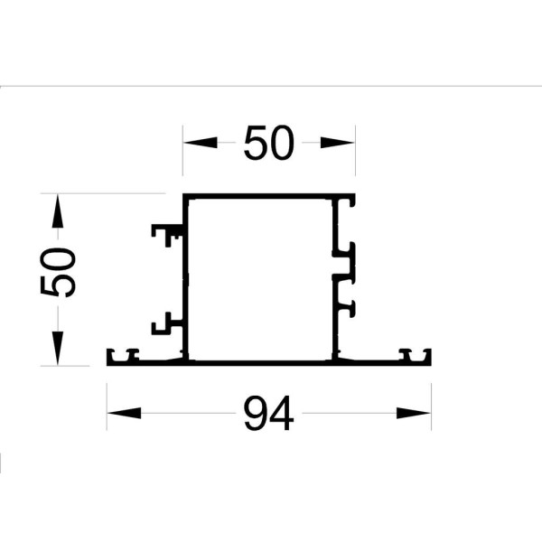 Створка дверная ALUMARK 94/50 мм 6.5м Белая RAL9016