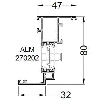 Створка оконная ALUMARK 32/47 мм 6м Белый RAL9016