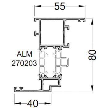Створка оконная ALUMARK 40/55 мм 6м Белый RAL9016