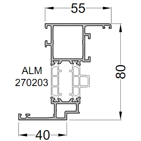 Створка оконная ALUMARK 40/55 мм 6м Белый RAL9016