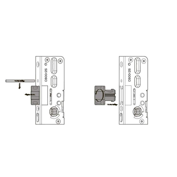 Удлинитель основного запора верх/низ H600 744/1V 1 iS цапфы (с гребенкой)-1