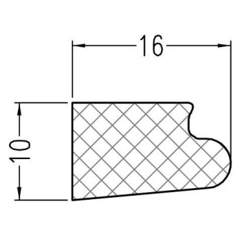 Уплотнитель Алюстарт на профиль-порог, EPDM, черный