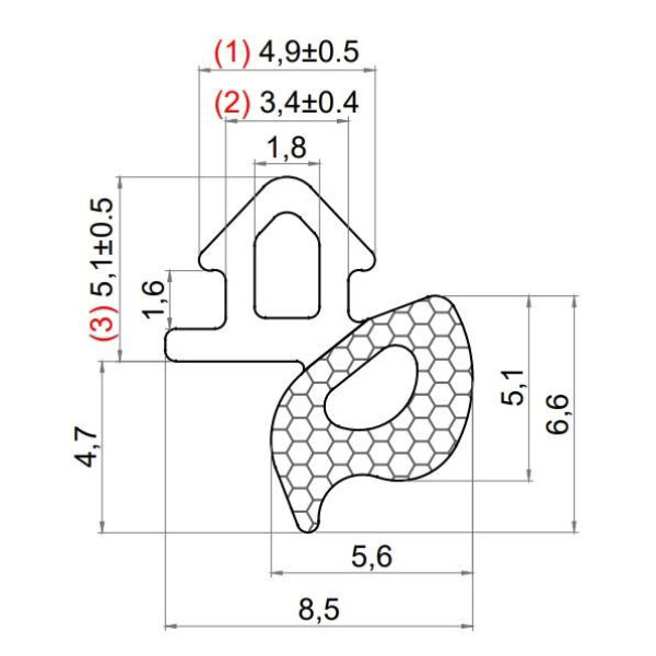 Уплотнитель CoEX совместим с профилем REHAU 101 (рама, створка), EPDM, чёрный
