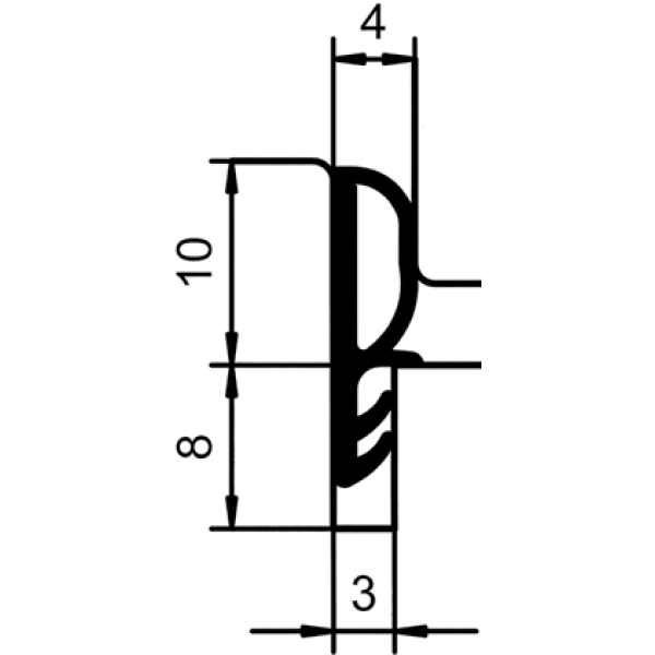 Уплотнитель контурный для межкомнатных дверей DEVENTER, ПВХ, белый RAL 9016-3