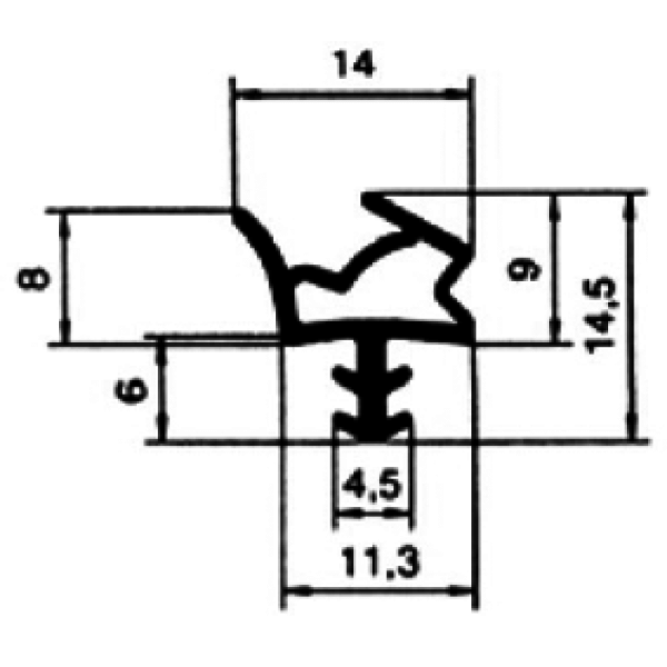 Уплотнитель контурный для межкомнатных дверей DEVENTER, ТЭП, белый RAL 9016-2