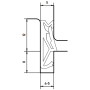 Уплотнитель для деревянных евроокон DEVENTER на фальц створки, ширина паза 4-5 мм, ТЭП, белый RAL 9016