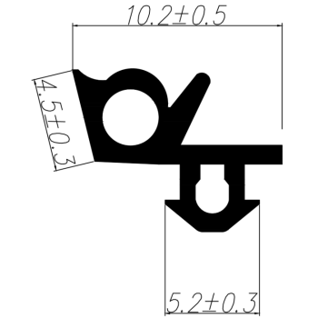 Уплотнитель для профиля GEALAN (3152) (стеклопакет) модификация 1, черный, "ELEMENTIS", ТЭП