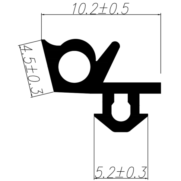 Уплотнитель для профиля GEALAN (3152) (стеклопакет) модификация 1, черный, "ELEMENTIS", ТЭП
