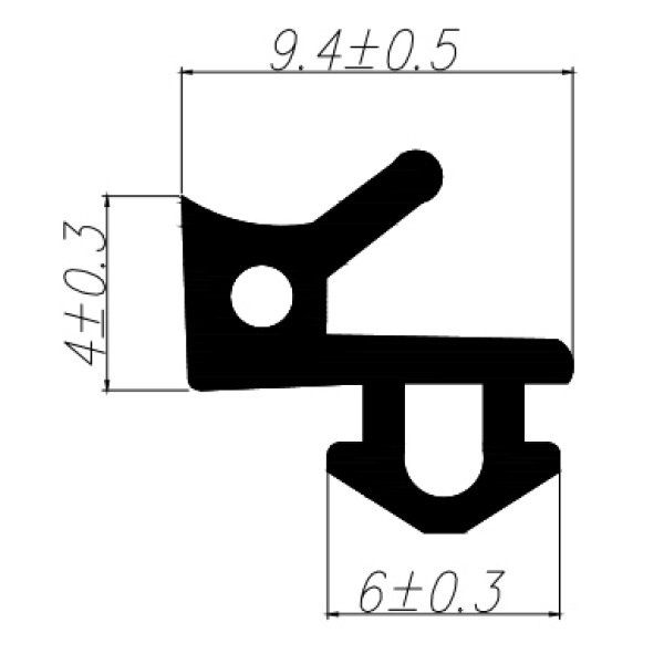 Уплотнитель совместим с профилем VEKA 253 (рама, стеклопакет), чёрный, "ELEMENTIS", ТЭП-5