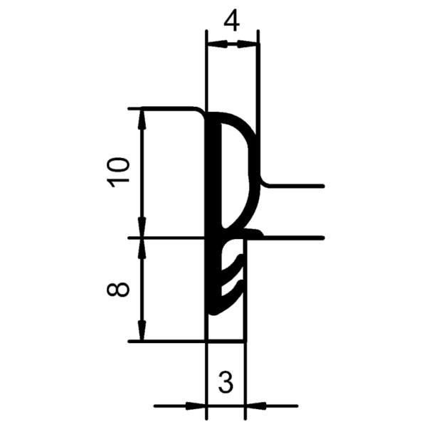 Уплотнитель контурный для межкомнатных дверей DEVENTER, ПВХ, белый RAL 9016-5