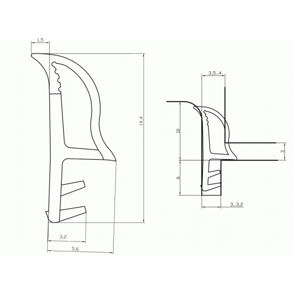 Уплотнитель контурный для межкомнатных дверей DEVENTER, ПВХ, белый RAL 9016-8