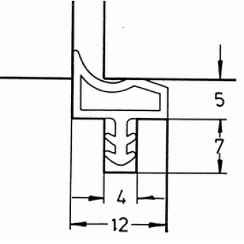 Уплотнитель контурный для межкомнатных дверей DEVENTER, ТЭП, серый RAL 7040