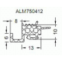 Уплотнитель ригеля с лотком ALUMARK внутренний 12мм EPDM 100м