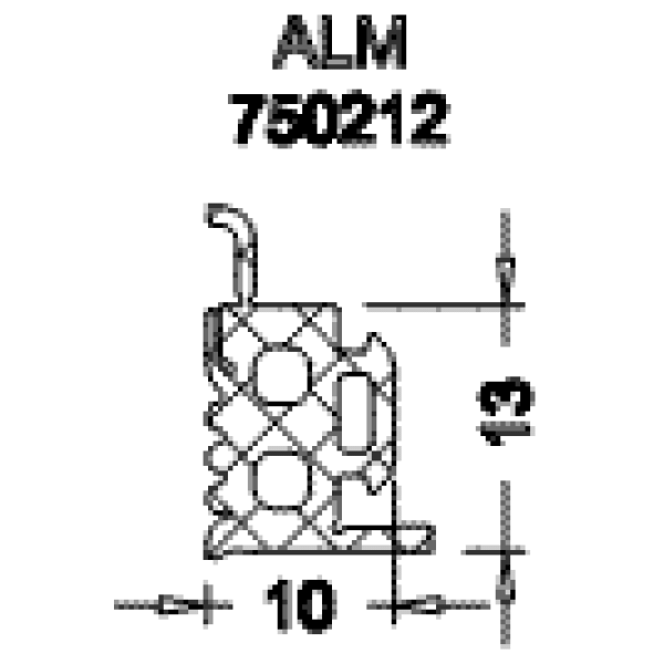 Уплотнитель ригеля внутренний ALUMARK 12мм EPDM 150м черный-3