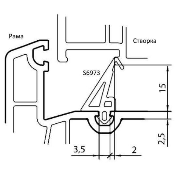 Уплотнитель средний, белый-1