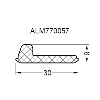 Уплотнитель упорный порога ALUMARK EPDM 50м черный