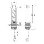 Выдвижной блок розеток D-60мм., серебристый, 3 розетки EURO, 250V, 3.5kW