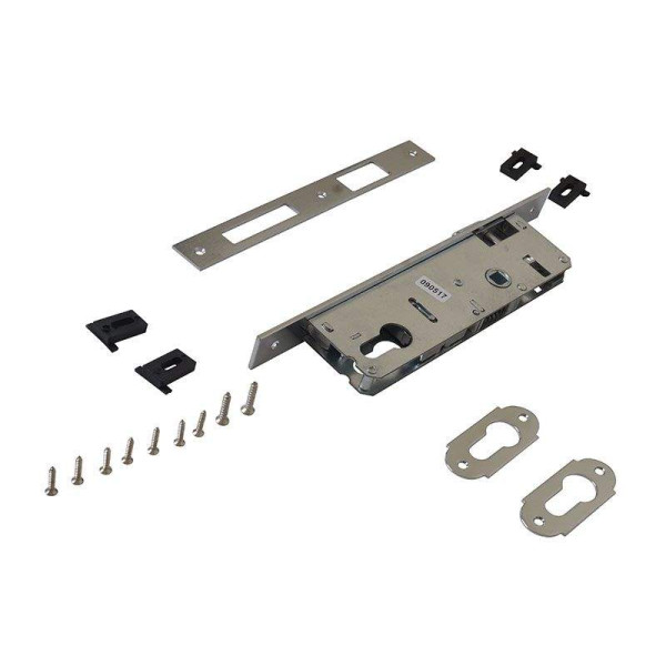 Замок ELEMENTIS ригель с защелкой c ответной планкой, 2 накладки, 1153/F23/35/85/8-1