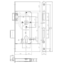 3330997 Замок с ригелем и фалевой защелкой, дорнмасс 55 мм, межосевое расстояние 72 мм, ширина штульпа 18 мм, под профильный цилиндр, правый, бронза