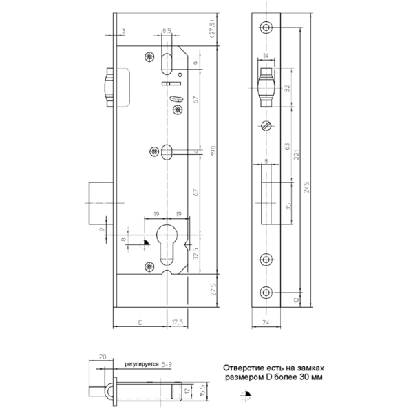 Замок с роликом, 51/PZ/F24/30, 3317643-4