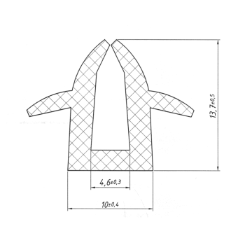 уплотнитель для заполнения 4мм для раздвижных створок ELEMENTIS ТЭП аналог КПУ-16.1